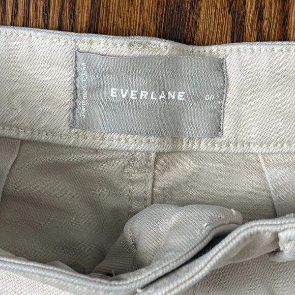 Everlane The Utility Straight Leg Pant High Waist in Bone, Size 00 - Picture 4 of 4